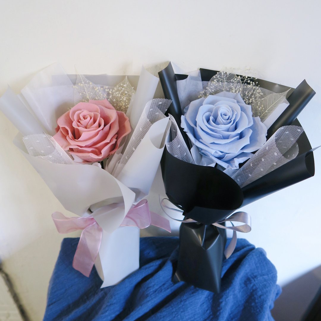 高人气 厄瓜多尔尔永生玫瑰花束 新色登场 / 永生花 干燥花 求婚 送礼 - 干燥花/捧花 - 植物．花 多色