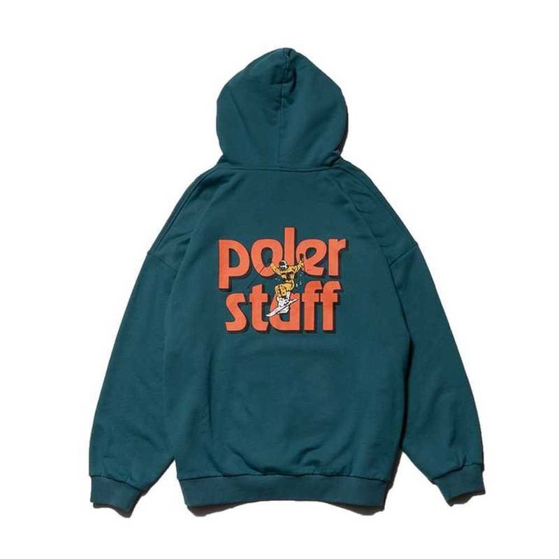 日本限定 POLER MONOSKI HOODIE 休闲连帽大学TEE 蓝绿色 - 中性连帽卫衣/T 恤 - 其他材质 蓝色