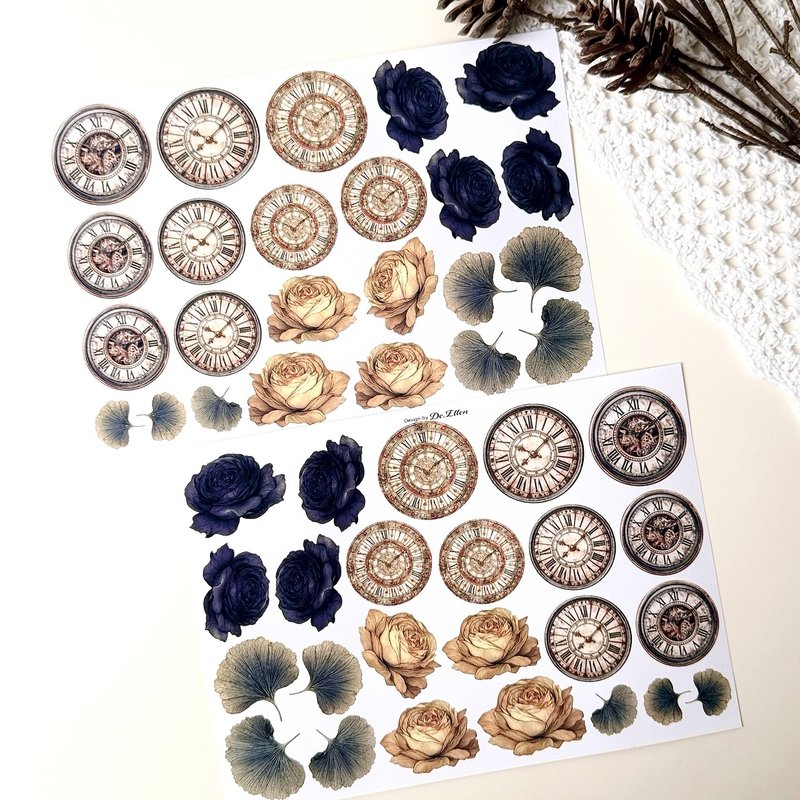 A691 - 咖啡道具 - 贴纸 - 纸 