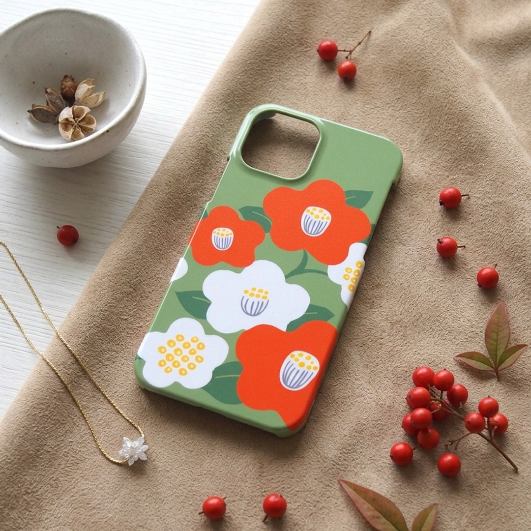 【iPhone 硬壳】日式现代花椿 - 手机壳/手机套 - 塑料 绿色