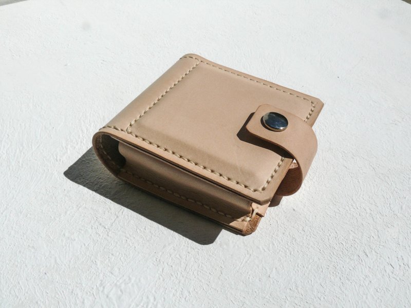 不撞包本色植鞣革全真皮口红盒/口红包/口红收纳内含镜子 - 化妆包/杂物包 - 真皮 白色