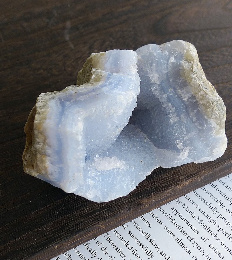 Chalcedony 马达加斯加产地 蓝玉髓 蓝纹玛瑙 天然矿石 原矿 - 摆饰 - 其他材质 