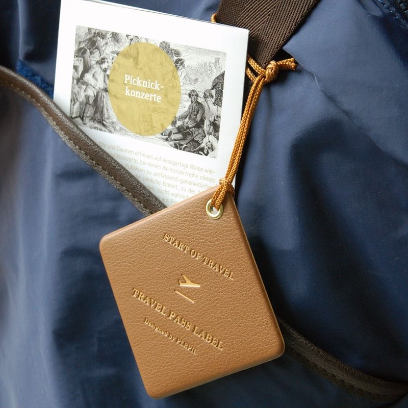 PLEPIC-旅程启航菱形行李吊牌-摩卡棕,PPC93051 - 行李吊牌 - 人造皮革 卡其色