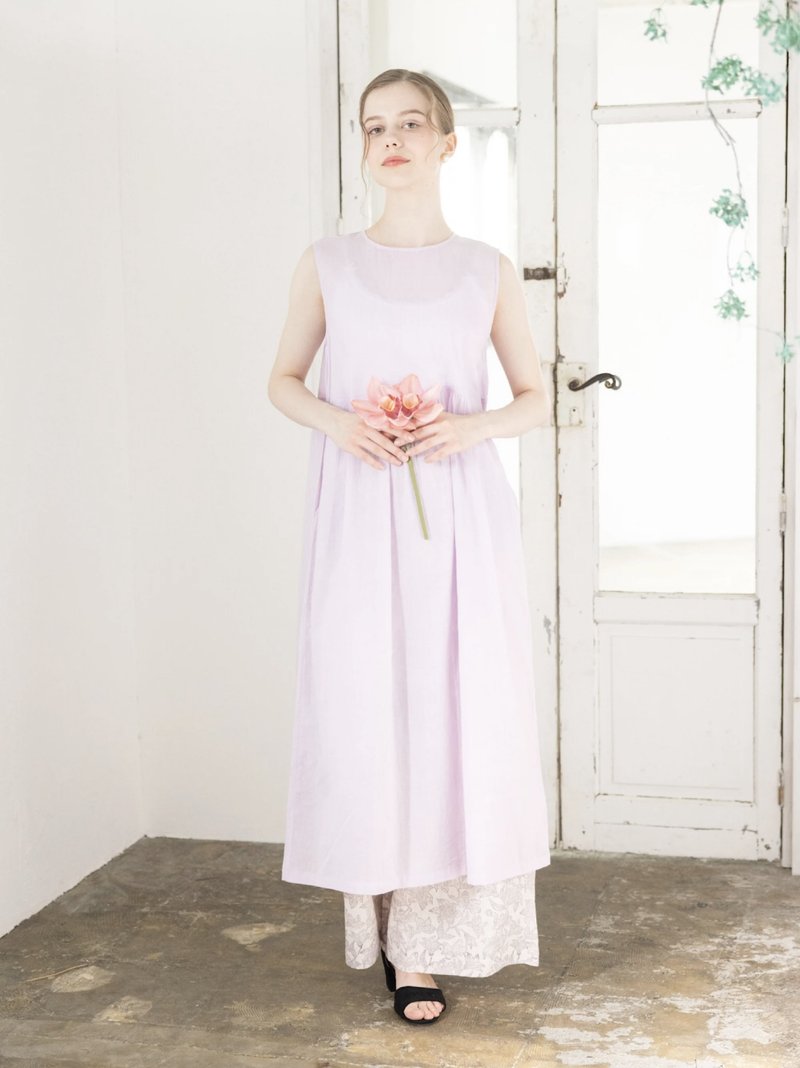 Khadhi 莫斯林直筒连身洋装 / purple - 洋装/连衣裙 - 棉．麻 粉红色