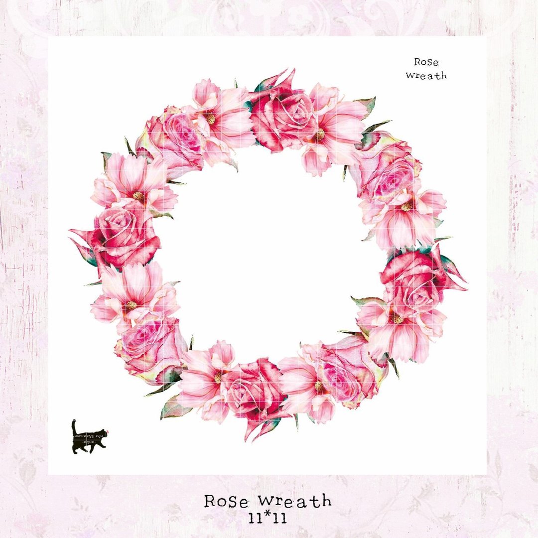 玫瑰花圈 - 雾面白墨 PET (蓝狮子) (suyeon) - 贴纸 - 纸 粉红色