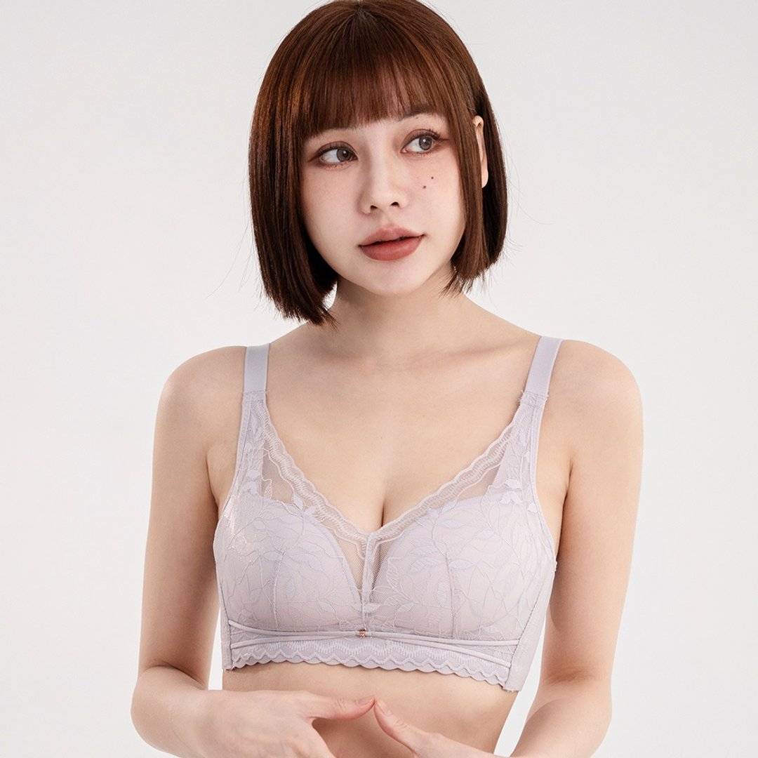 Pink Lady 无钢圈 BC罩杯 远窗花景 均匀微加厚杯 柔滑侧片内衣 - 女士内衣裤 - 其他人造纤维 紫色