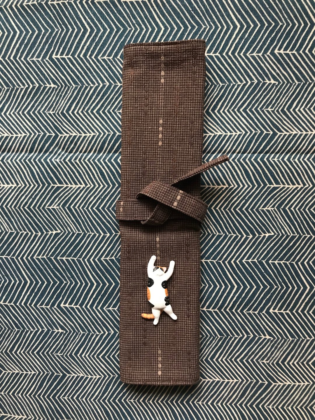 先染布慢布作环保餐具布卷 - 筷子/筷架 - 棉 蓝色