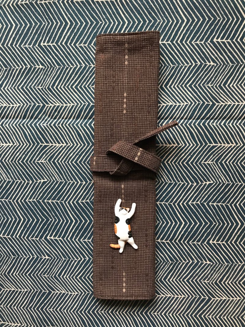 先染布慢布作环保餐具布卷 - 筷子/筷架 - 棉．麻 蓝色