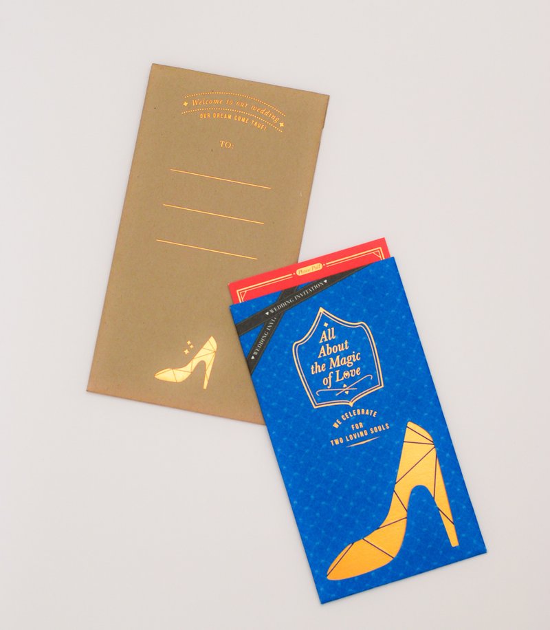 金余喜帖 西式 喜帖 童话 灰姑娘 样本费 - 喜帖 - 纸 蓝色