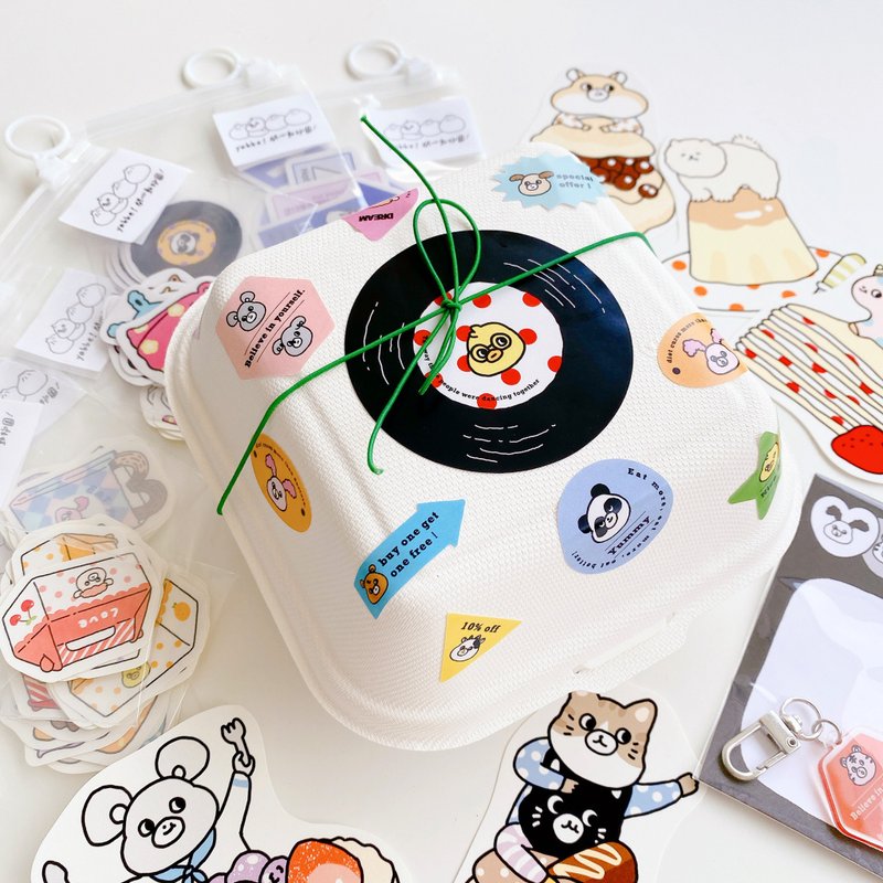 黑胶唱片文具礼盒/贴纸礼盒/文具礼盒 - 贴纸 - 纸 多色