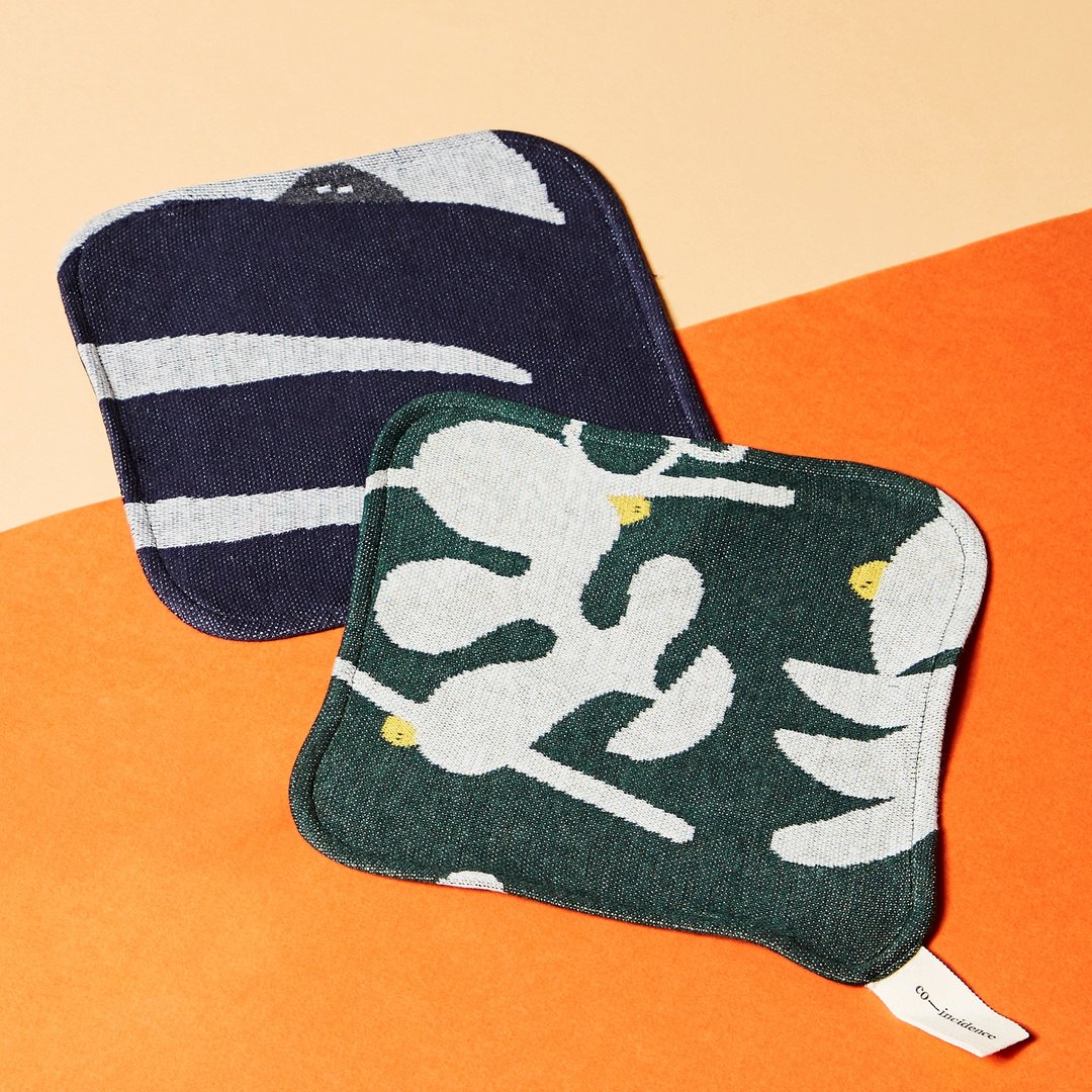 HIDE & SEEK 多用布：方形，100% 纯棉布（2 块/包） - 毛巾浴巾 - 棉．麻 蓝色