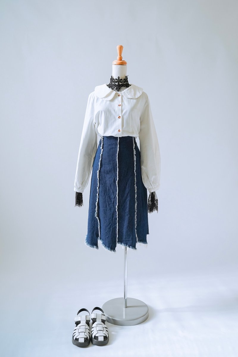 除了 True Love 90's古着牛仔裙 - 裙子 - 棉．麻 蓝色