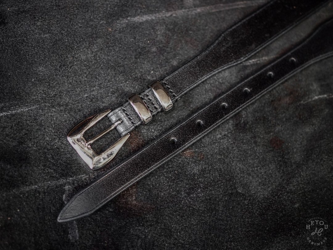 Narrow Dress Belt 窄版渐缩皮带 - 皮带/腰带 - 真皮 黑色