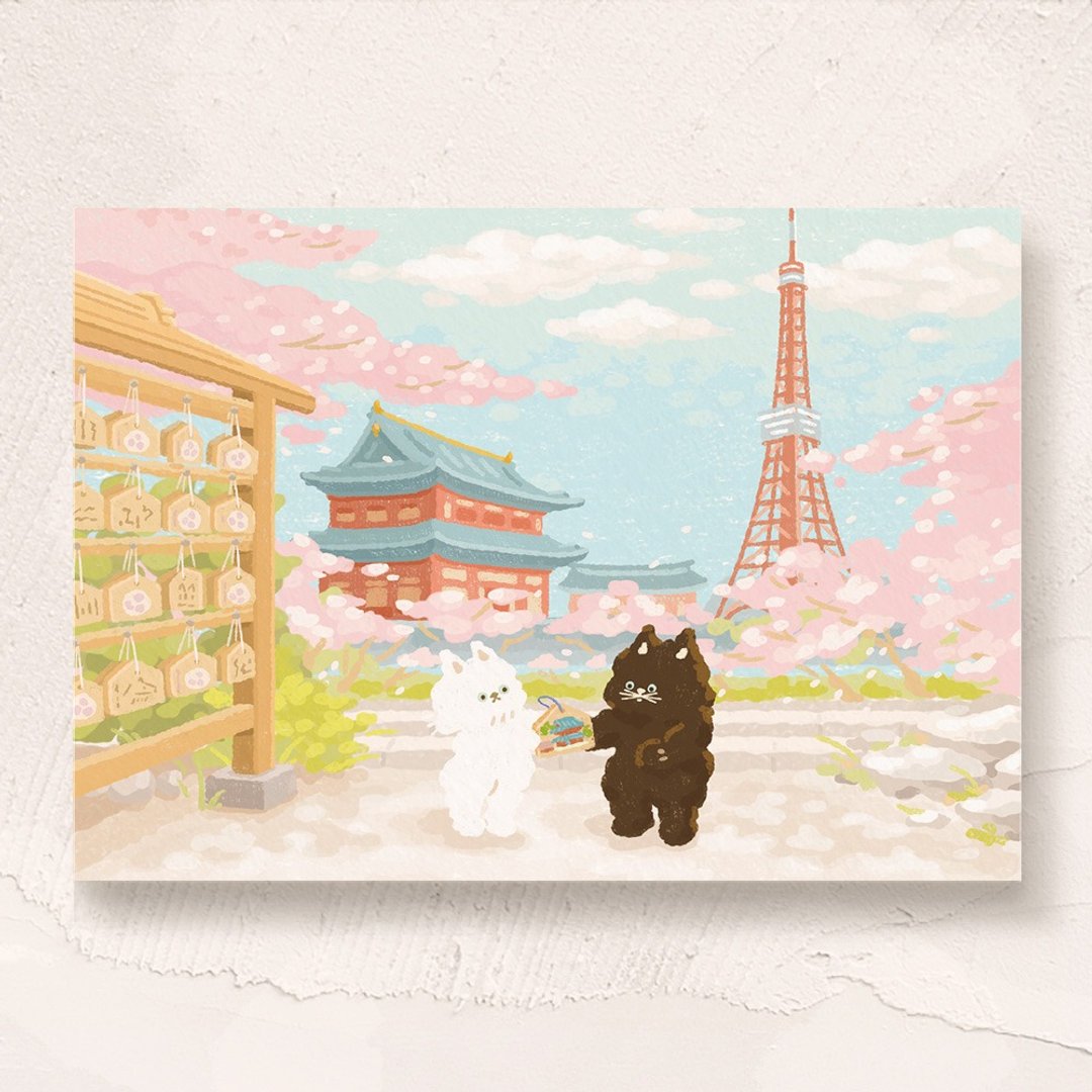 postcard-日本小旅行系列 - 东京铁塔 - 卡片/明信片 - 纸 