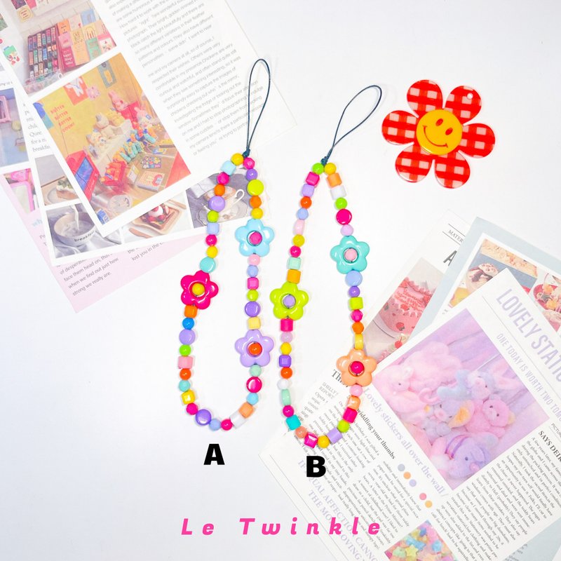 手机带相机带、亮色、珠子、花痴 - 挂绳/吊绳 - 塑料 多色