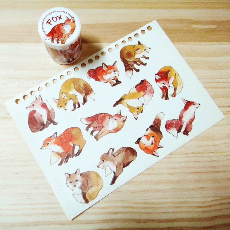 歪的工作室-狐狸纸胶带Fox Masking tape - 纸胶带 - 纸 