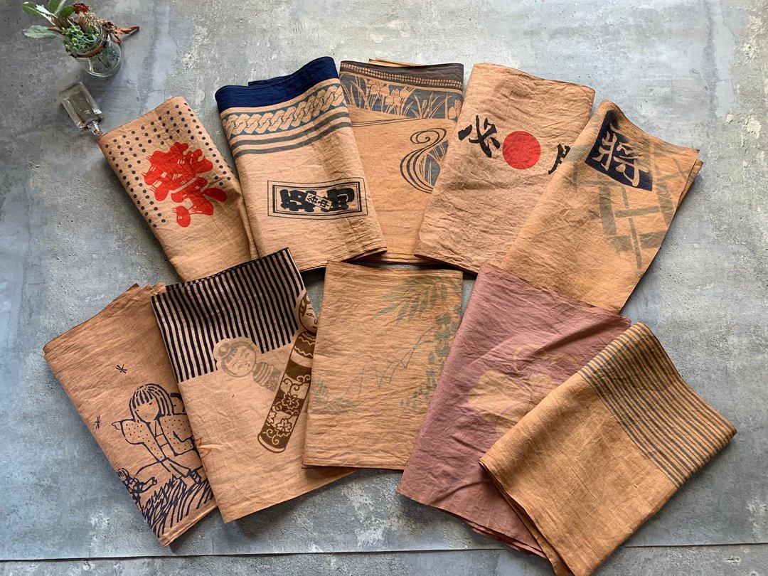 019 柿子涩染日式毛巾10件一套 - 编织/刺绣/羊毛毡/裁缝 - 棉．麻 卡其色