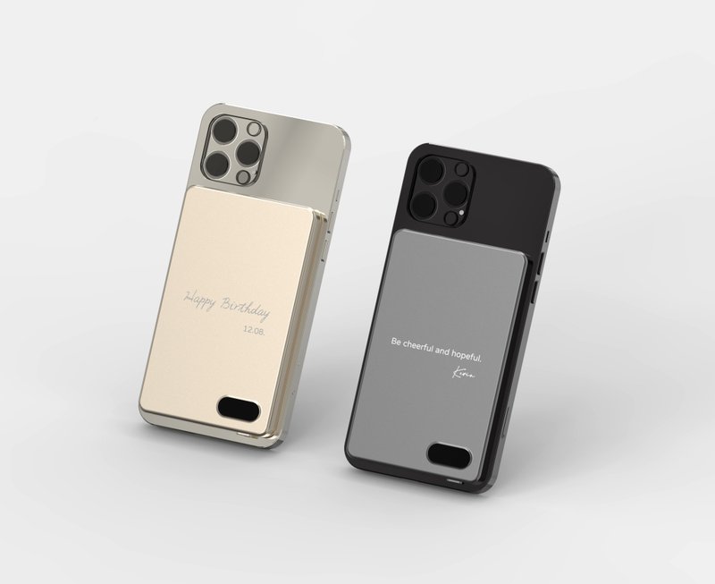 磁吸铝合金行动电源礼盒|定制化镌刻|超薄0.8cm|5千mAh|台湾制造 - 数码小物 - 铝合金 