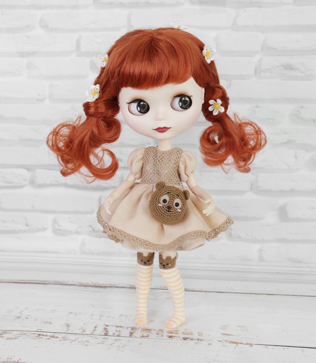 Crochet pattern Bear outfit for Blythe, PDF Digital Download, clothes tutorial - 手工艺教程/工具书 - 其他材质 