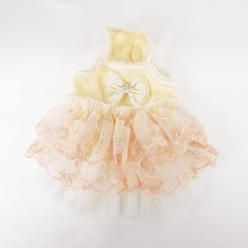 蜜桃色皇冠扣连身裙 - 衣/帽 - 聚酯纤维 