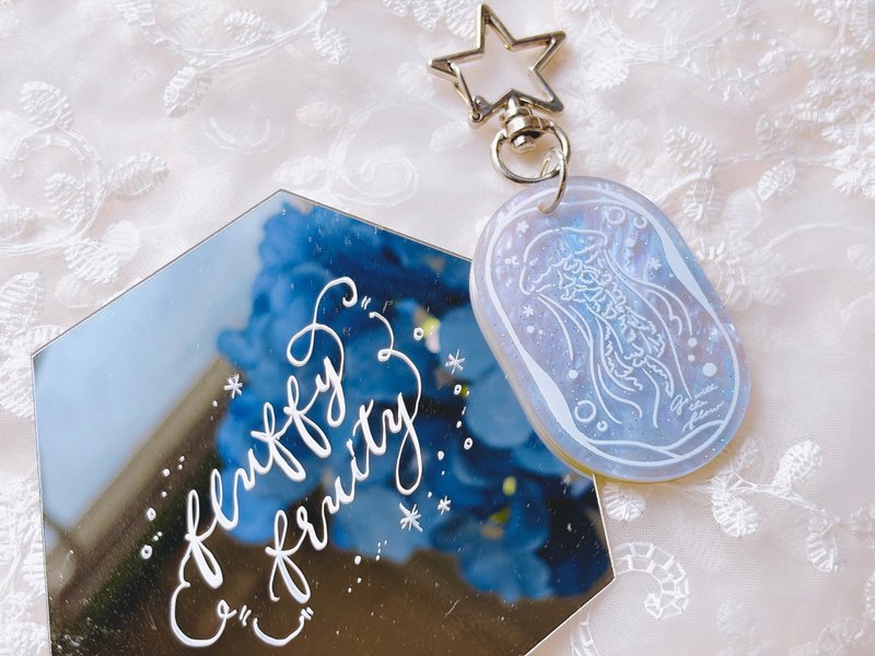 水母 星空 贝母 挂件 钥匙圈 匙扣 原创 放松 香港设计 - 钥匙链/钥匙包 - 塑料 蓝色