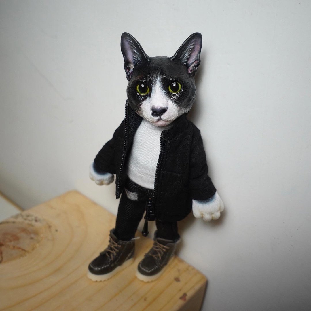 【来图订制宠物- 猫】 动物 玩具 可动关节人偶 - 玩偶/公仔 - 树脂 透明
