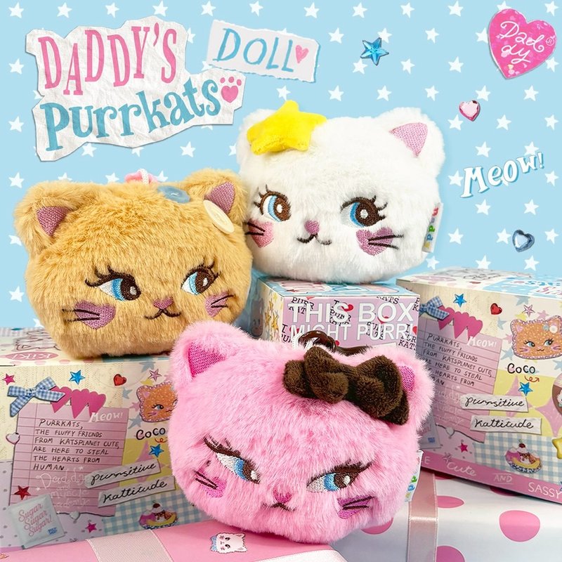 DADDY | Purrkats Doll Keychain 超可爱猫咪钥匙圈 - 吊饰 - 其他材质 
