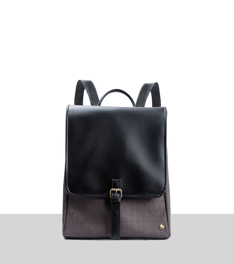 保证不脱皮-一年保固-台湾制作-纯素皮革－绅士学院包_烟熏灰黑 - 电脑包 - 乳胶 黑色