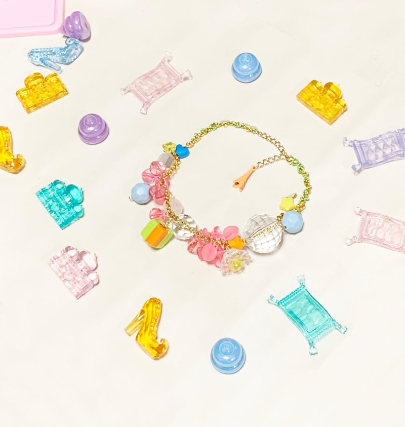 塑胶粉红亚加力颈链 - 项链 - 塑料 粉红色