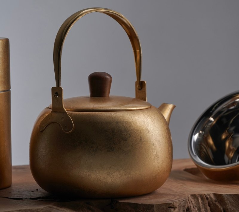 漆岛Shi0moa月浅茶壶 - 茶具/茶杯 - 不锈钢 金色