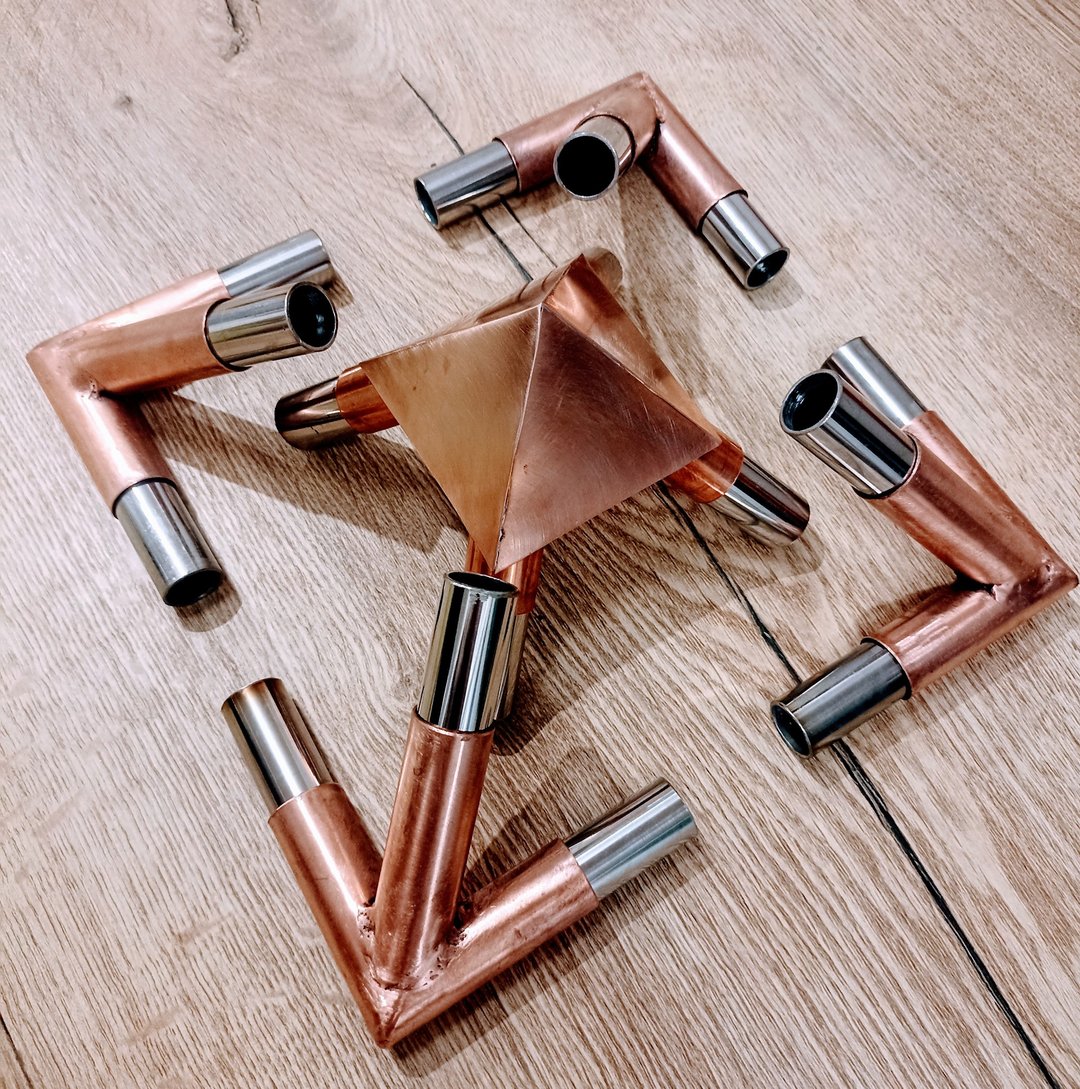用于治疗金字塔的铜连接器组。适用于 7/8 英寸管道 - 其他 - 其他金属 咖啡色