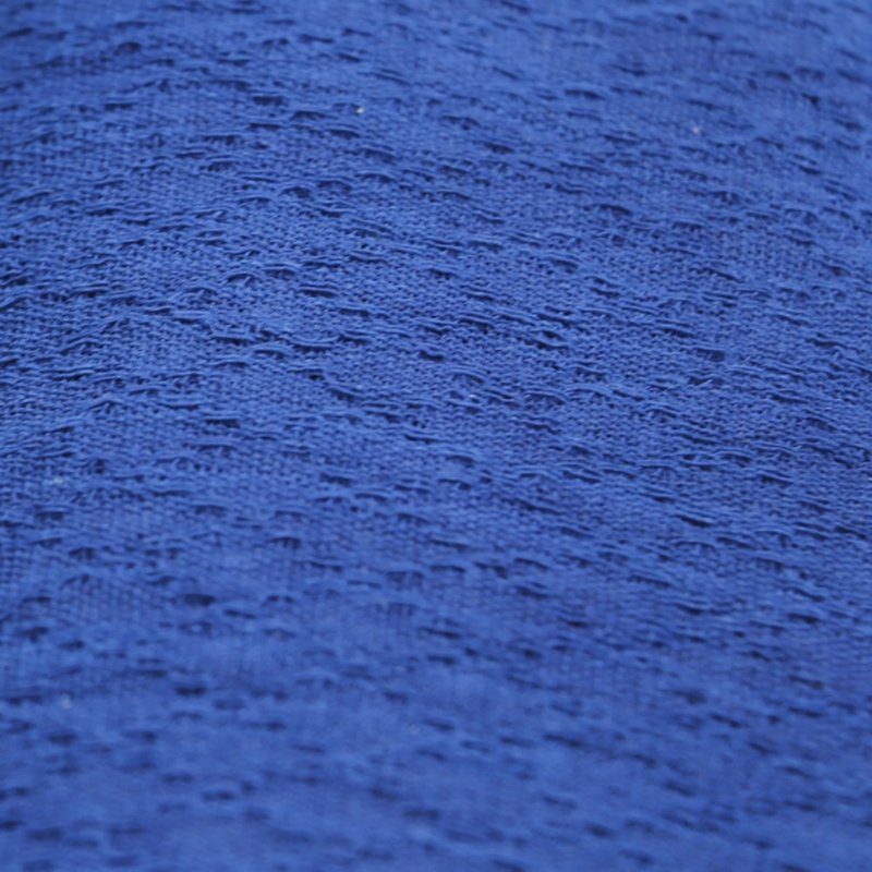 倚山人|手织indigo靛蓝纯棉偏薄衣服茶桌席深蓝单桃纹布料宽40cm - 编织/刺绣/羊毛毡/裁缝 - 棉．麻 