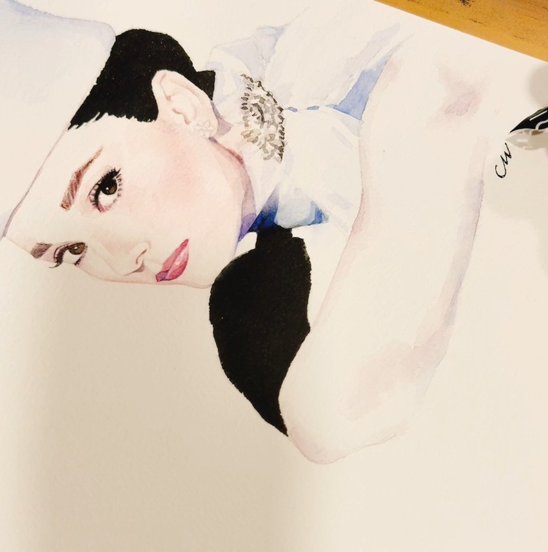 时尚插画－订制水彩肖像/单人 - 订制画像 - 纸 白色
