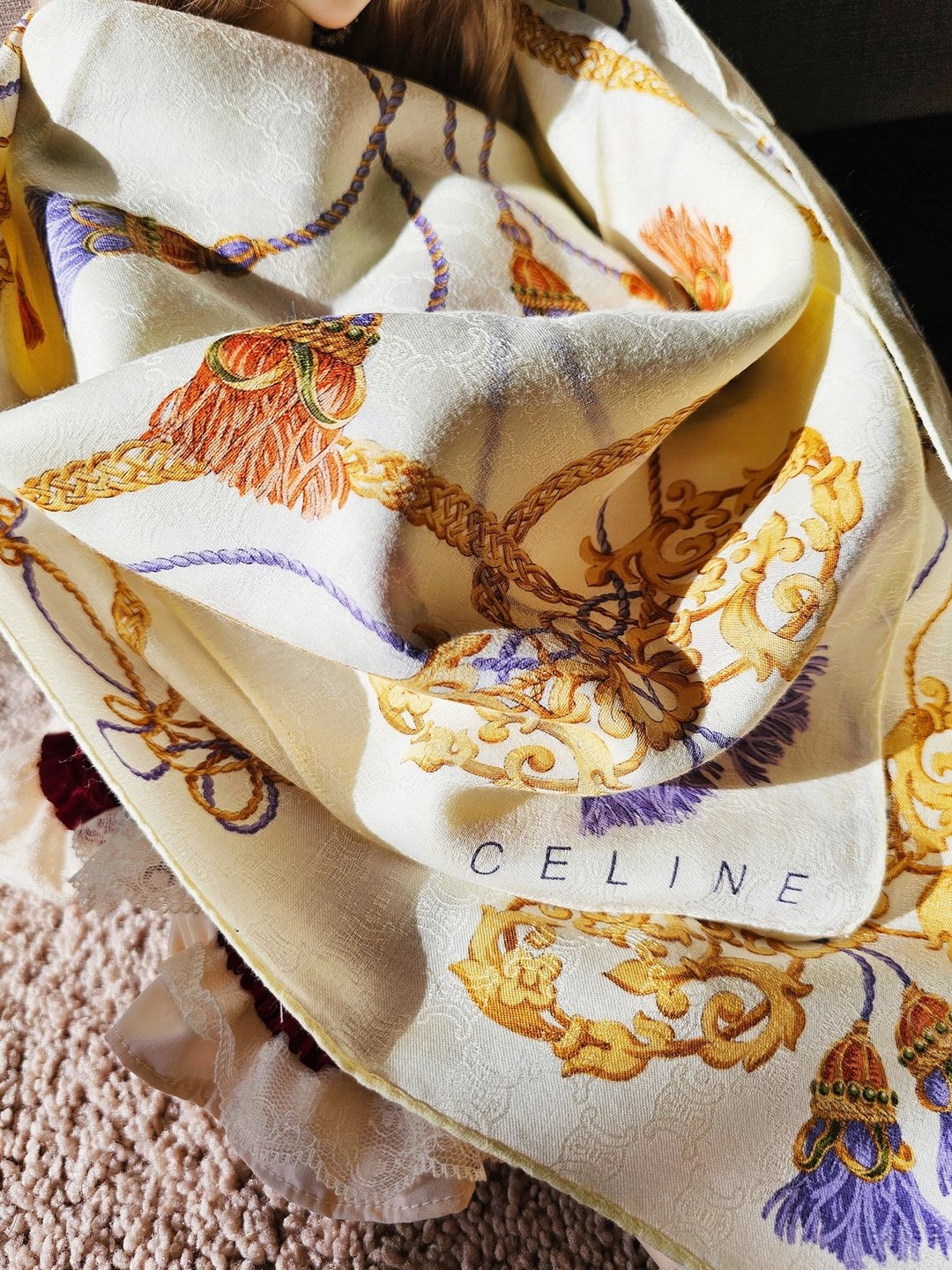 Vintage CELINE 棉制多用途方巾 - 丝巾 - 棉 多色