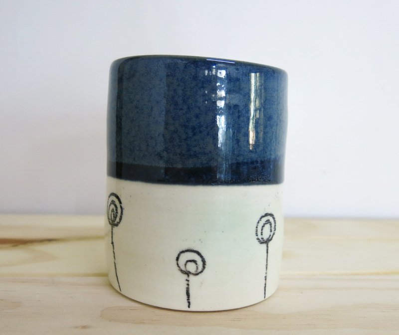 直直 杯or花器 - 咖啡杯/马克杯 - 其他材质 蓝色