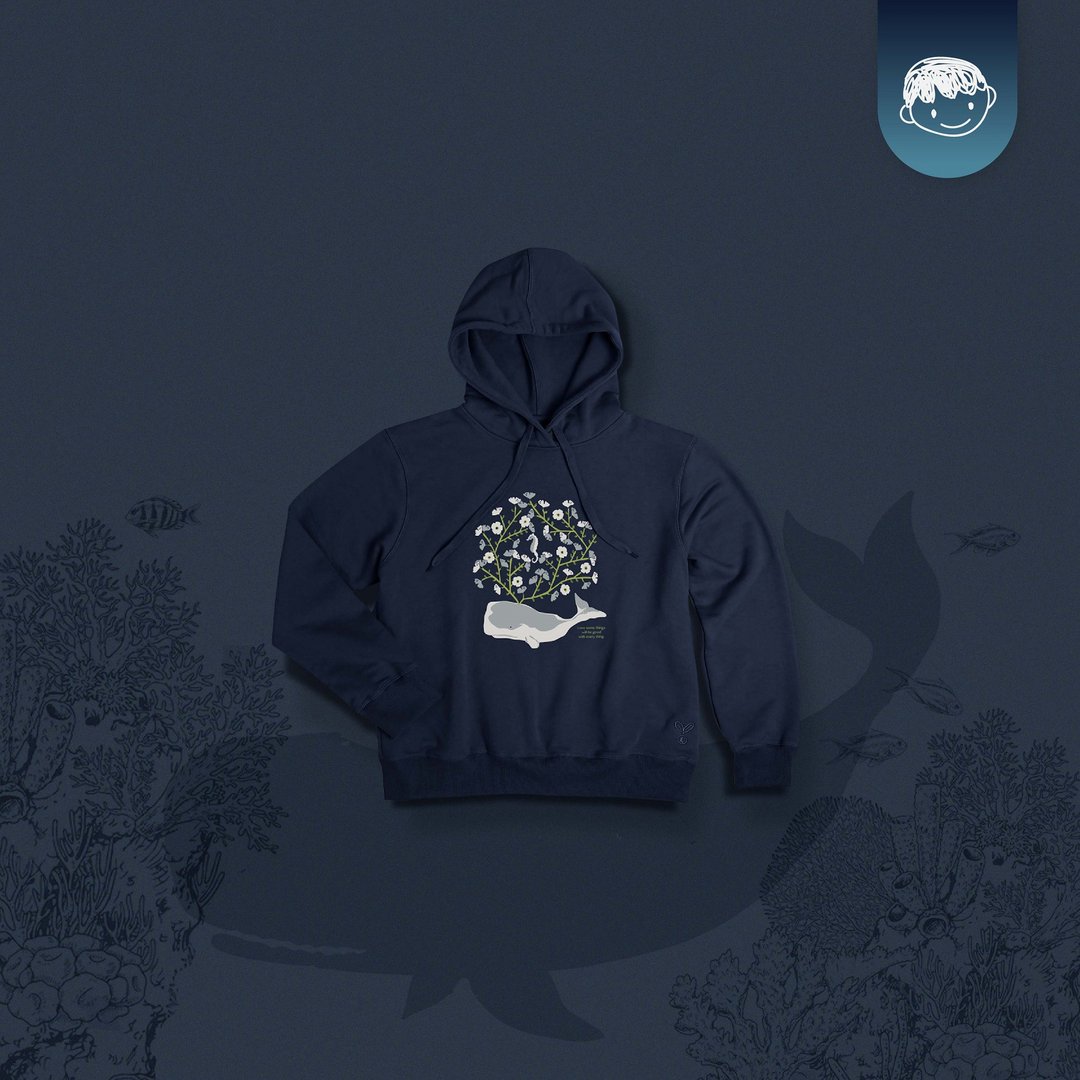 Hoodie Kid - Whale | Dark Blue - 童装上衣 - 棉 蓝色