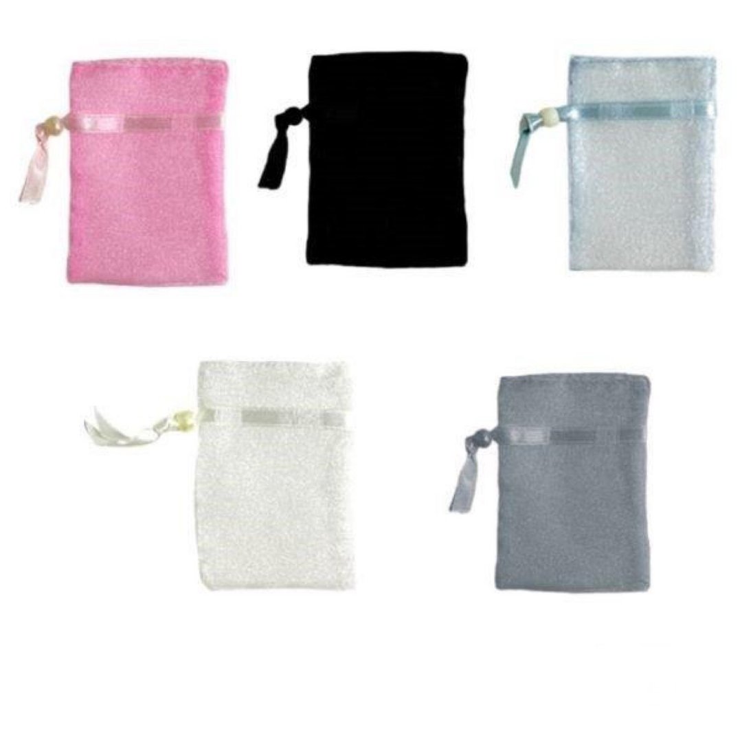 Organza pouch drawstring SS size 50 pieces OEM possible 5color - 收纳用品 - 聚酯纤维 白色