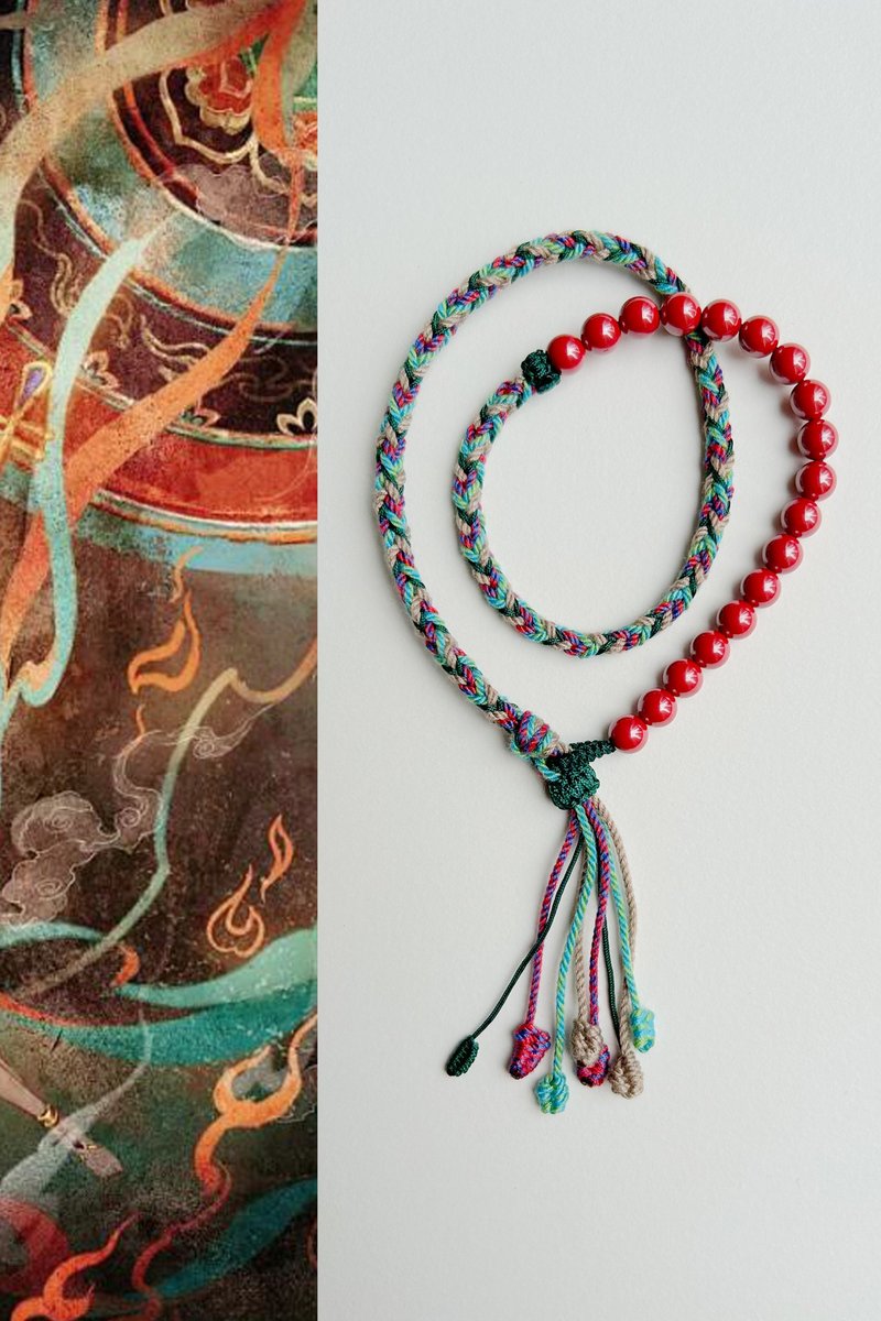 春秋原创 | 异域 | 高含量帝王砂 | 双圈 全手工编绳 | 吉祥手绳 - 手链/手环 - 半宝石 