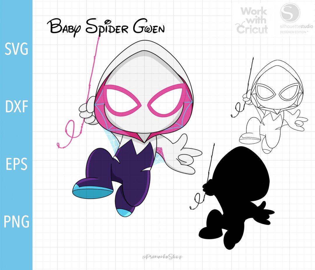 DIGITAL Baby Spidey Svg cut file, Ghost Spider Svg, Spider girl Svg Gwen Spider - 插画/绘画/写字 - 其他材质 多色