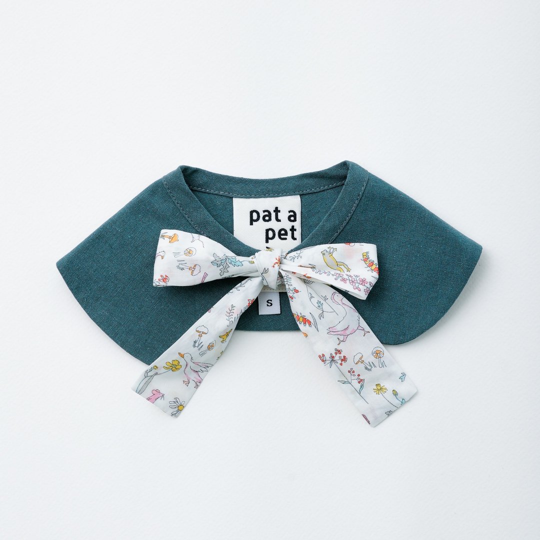 Le Sucré Liberty Tie-up Collar 宠物碎花围巾 海蓝色 - 衣/帽 - 棉 蓝色