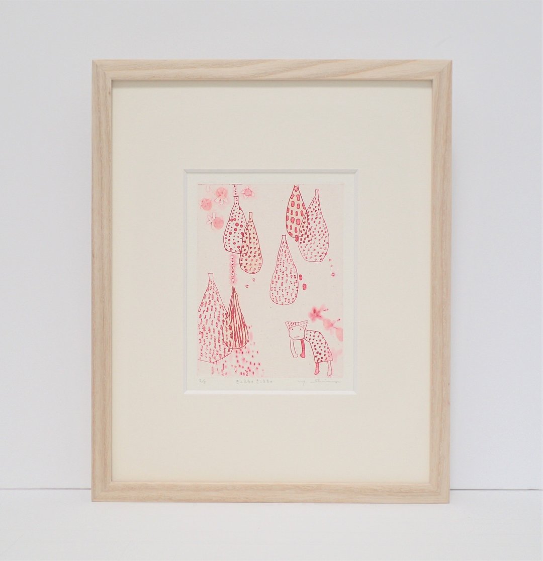 Copperplate print [hear. I can hear you. ] Sheet only - 海报/装饰画/版画 - 纸 红色