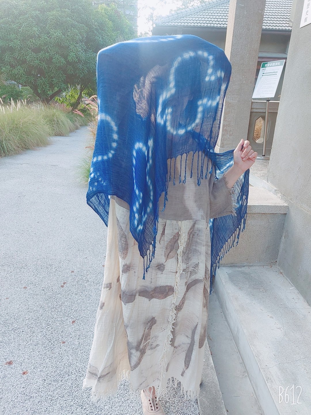 蓝染 INDIGO 手染围巾 - 围巾/披肩 - 棉．麻 蓝色