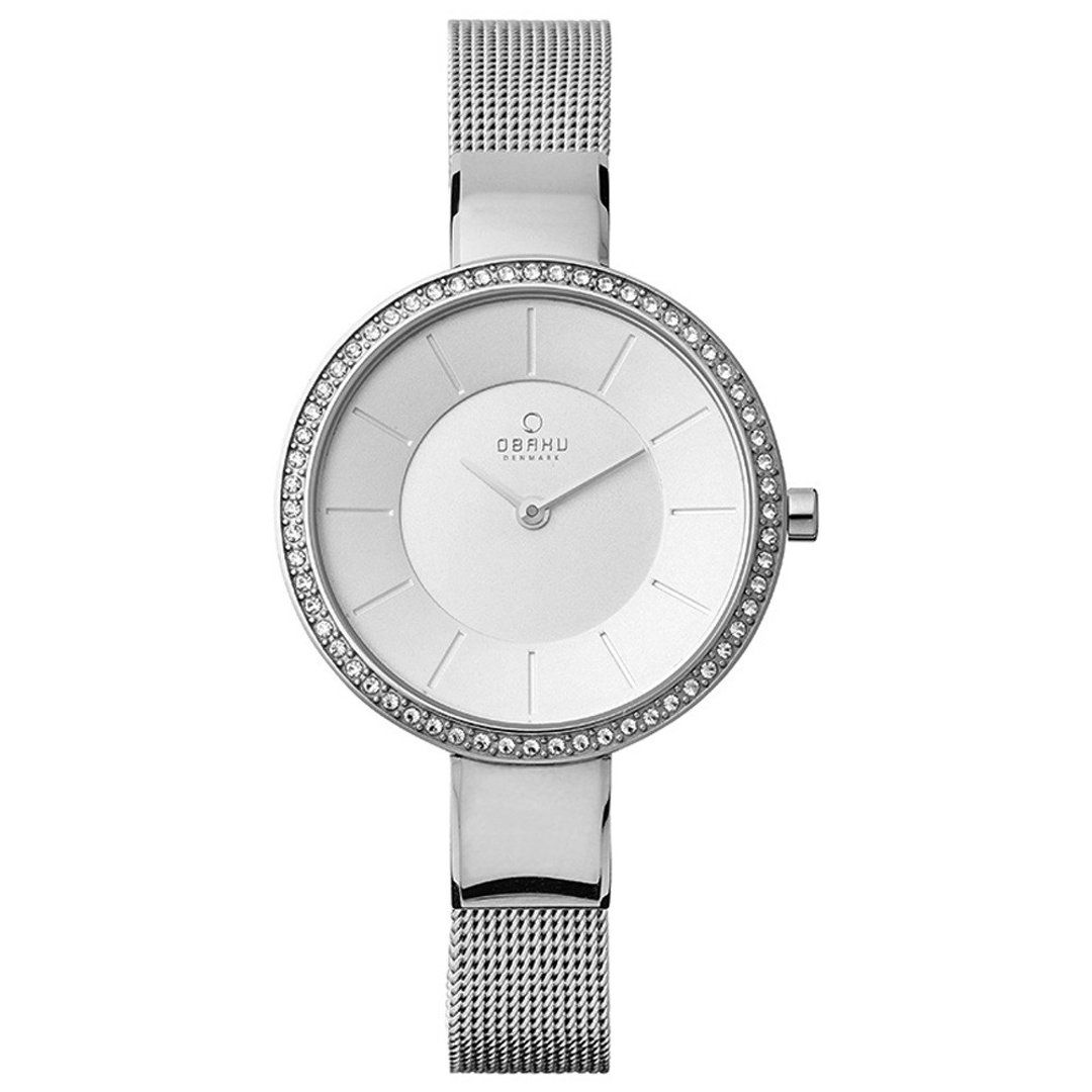 OBAKU 采丽时刻晶钻米兰时尚腕表-银/33mm - 女表 - 不锈钢 多色