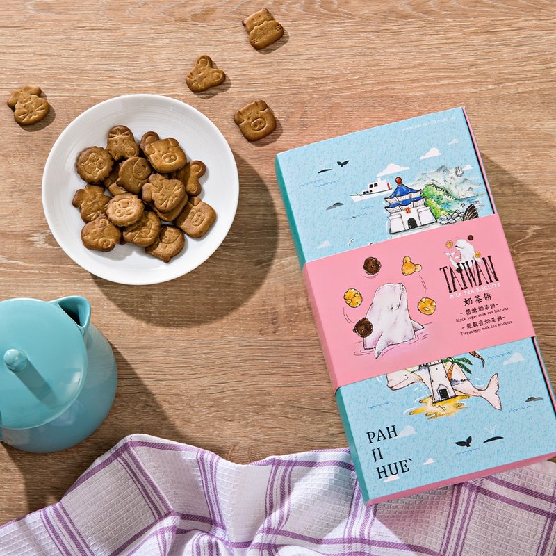 【百二岁】茶饼干 / 鲸欢喜奶茶饼 - 零食/点心 - 新鲜食材 粉红色