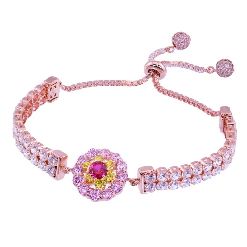 纯银八心八箭锆石双并手链 - 甜甜幸福 - 手链/手环 - 其他金属 多色