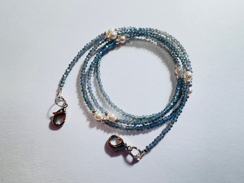 迷之作—蓝灰迷钻设计款手串眼镜链/口罩链 - 眼镜/眼镜框 - 水晶 蓝色