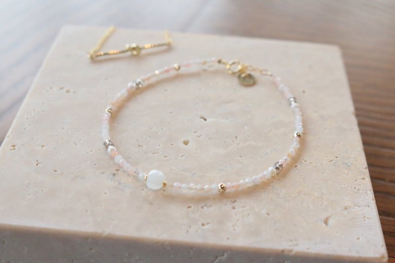 手链 蛋白石 珍珠 - 伤荷包 - - 手链/手环 - 半宝石 粉红色