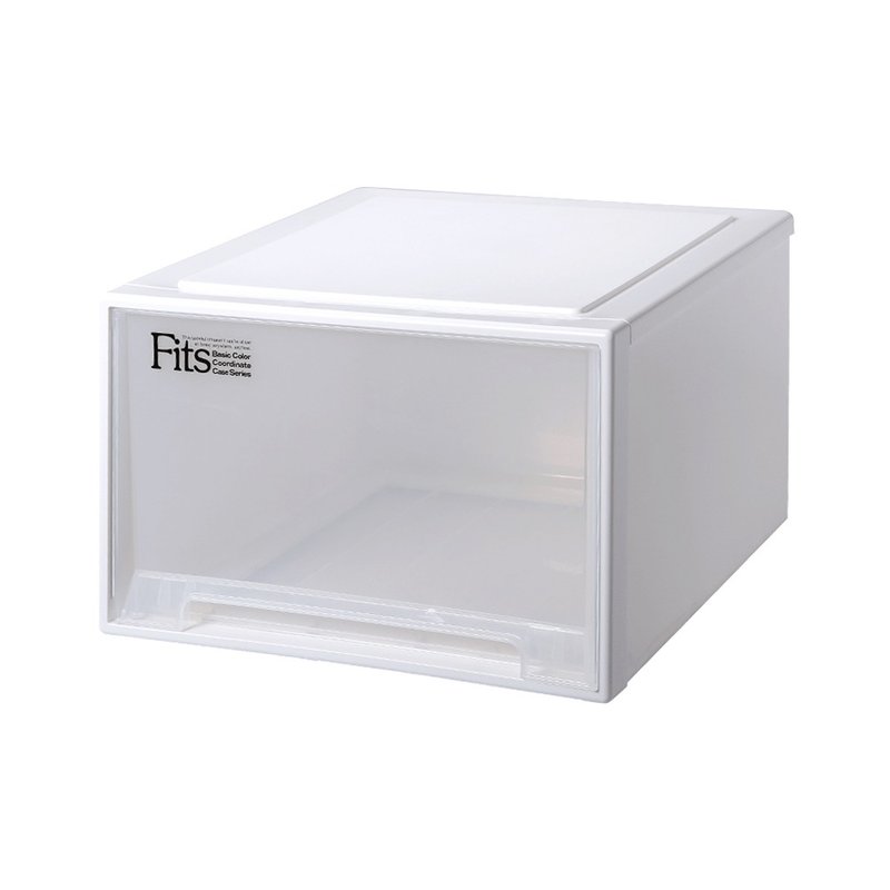 日本天马 Fits 正方45宽单层抽屉箱(透窗)-高30CM-3入 - 收纳用品 - 塑料 白色
