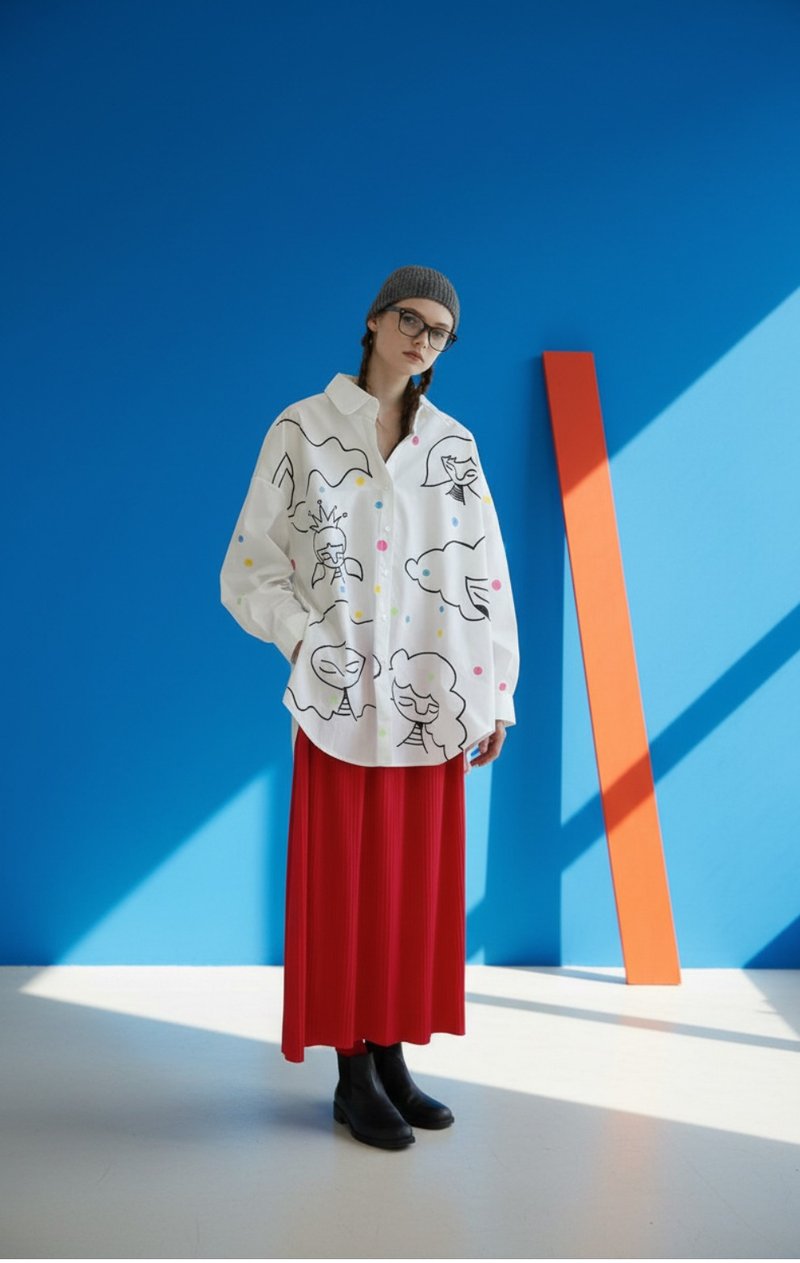 2025fw 人仔图案恤衫 - 女装衬衫 - 其他材质 