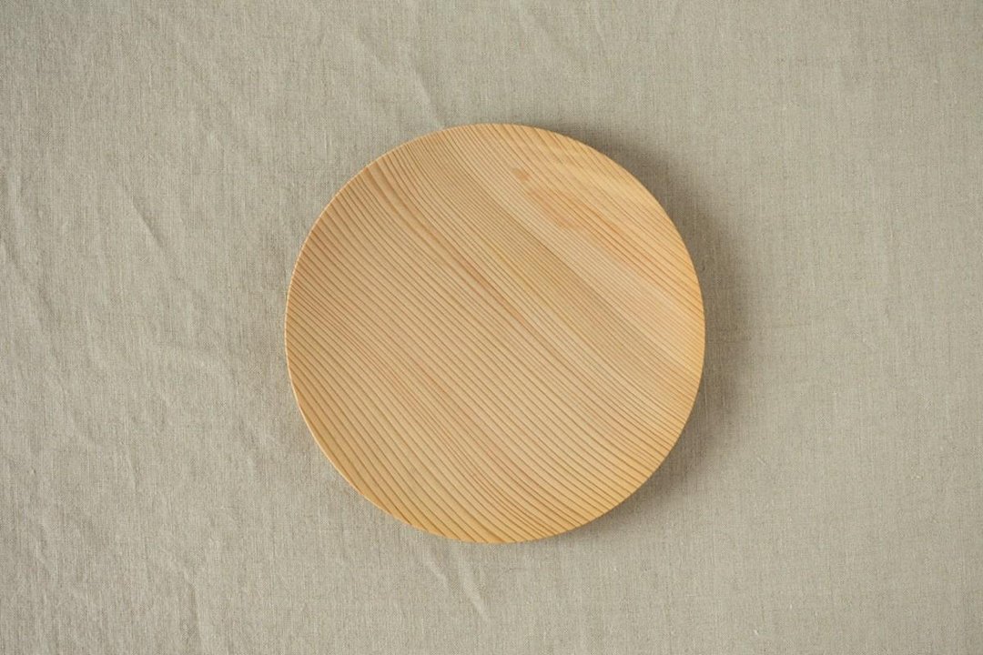 Wood 18cm of the potter's wheel grind of wooden plate fir (fir) 04 - 浅碟/小碟子 - 木头 卡其色